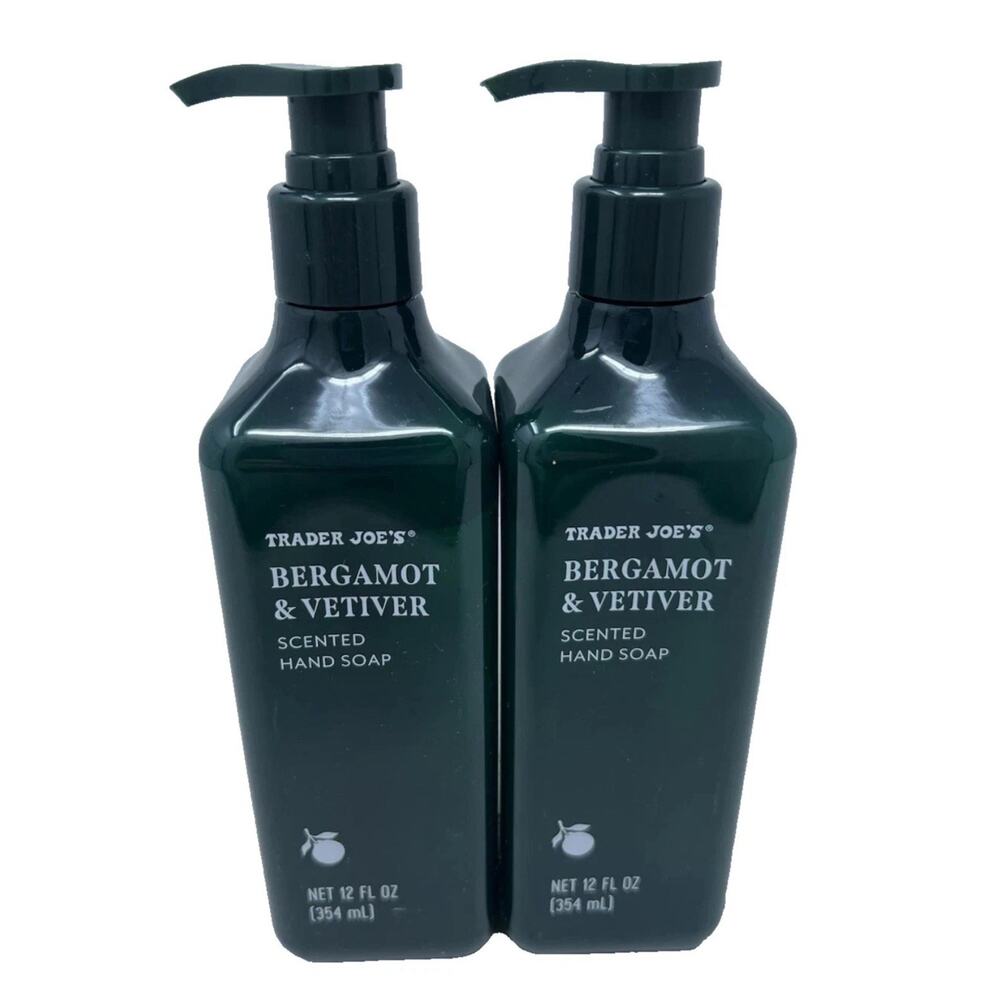 2 Pack Trader Joe's BERGAMOT & VETIVER Hand Soap 12oz SOLD OUT HTF